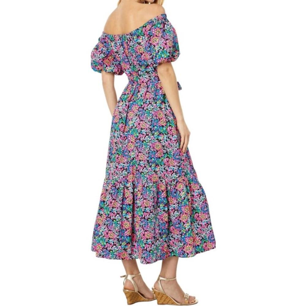 Lilly Pulitzer Tamie Off The Shoulder Midi Dress In Feeling Fintastic Size XS - Picture 11 of 11